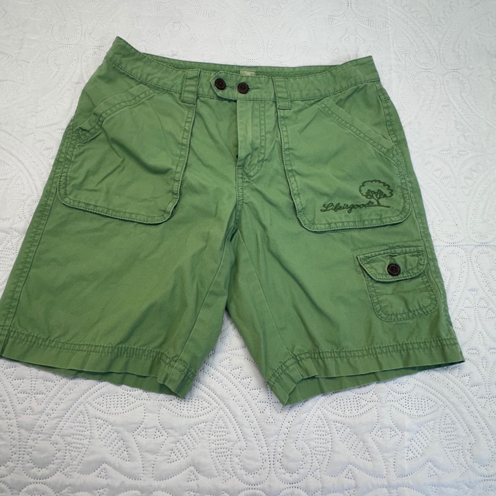 Life is Good Good Karma Green Utility Cargo Shorts Womens Size 2 Cotton Blend